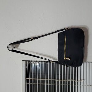 Sol & Selene Black Nylon and Leather Crossbody Bag